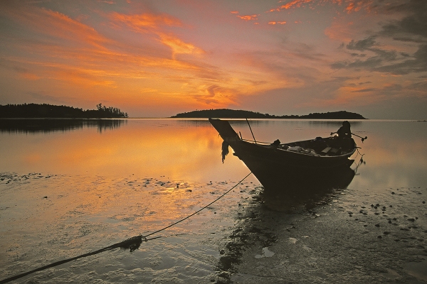 Longtail Boat on Beach, Kho Samui, Thailand