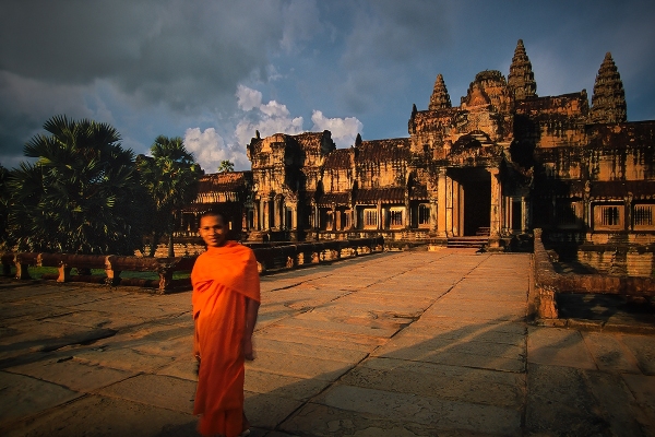 Monk at Angkor Wat, Siem Reap, Cambodia